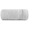 Ręcznik kąpielowy 70x140 cm bawełniany kolor srebrny z żakardową bordiurą w stylu eko 500 g/m2 LORITA