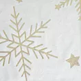 Bieżnik świąteczny na stół 40x140 cm biało, szampański welwetowy zdobiony śnieżynkami