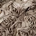 Zasłona ciemnobeżowa z welwetu zdobiona aplikacją 3D róż 140x250 cm  przelotka - ROSES Eva Minge