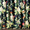 Tkanina zasłonowa miękki w dotyku welwet,  z kwiatowo-botanicznym nadrukiem