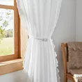 Firana biała z siateczki zdobiona na brzegach subtelną falbanką 140x270 cm taśma AGNESS
