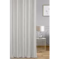 Zasłona szyta na tunelu jasnopopielata z miękkiej tkaniny o welurowej strukturze i wyraźnym splocie