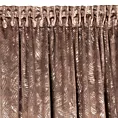Zasłona brązowo, szampańska ze wzorem liści bananowca z miękkiego welwetu 135x270 cm taśma -TULIA