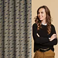 DESIGN 91 Zasłona JULIET z tkaniny typu oxford z motywem geometrycznym