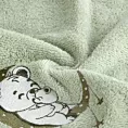 Ręcznik kąpielowy dziecięcy 50x90 cm bawełniany kolor miętowy z aplikacją misia 450 g/m2 BABY 74