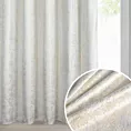 Zasłona biało, szampańska welwetowa z nakrapianym nadrukiem 135x270 cm taśma - AVENA