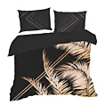 Pościel 220x200 cm z makosatyny bawełnianej kolor czarny, złoty z nowoczesnym wzorem VICTORIA 9 Limited Collection