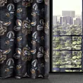 Zasłona czarno, popielata z tkaniny welwetowej 140x250 cm przelotka - PEONIA 2 - Limited Collection