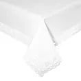 Obrus na stół 140x220 cm biały zdobiony koronką - NATALY