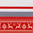 Bieżnik na stół biało, czerwony 40x140 cm welwetowy NOEL z motywem skandynawskim