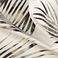 Zasłona welwetowa kremowo, szampańska z błyszczącym nadrukiem palmowych liści 140x250 cm przelotka - GLORIA 2