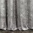 Zasłona szyta na taśmie 5 cm popielata miękka tkanina welwetowa, ze złotym marmurowym nadrukiem