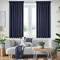 Zasłona granatowa z tkaniny welurowej 140x180 cm taśma - Dora