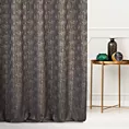 Zasłona szyta na tunelu grafitowo złocista z tkaniny z wzorem w formie przecierki na błyszczącym tle Pierre Cardin