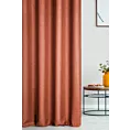 Zasłona szyta na taśmie 5 cm ceglasta z tkaniny trudnopalnej, zaciemniającej, typu blackout z efektem melanżu