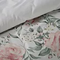Pościel 220x200 cm bawełniana kolor biały. jasnoróżowy z wzorem kwiatowym w romantycznym stylu SPRING 13