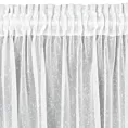 Firana biało, srebrna o strukturze drobnego deszczyku przetykana srebrną nicią 300x250 cm taśma KELLY