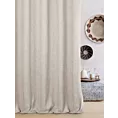 Zasłona szyta na taśmie 5 cm beżowa z matowej tkaniny o grubym splocie z efektem melanżu