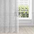 Firana biała z rysunkiem poziomych nitek na błyszczącym tle 140x250 cm przelotka RACHEL