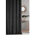 Zasłona szyta na taśmie 5 cm czarna z miękkiej strukturalnej tkaniny welwetowej