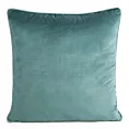 Poszewka na poduszkę 45x45 cm welwetowa kolor niebieski o delikatnym połysku z ozdobną lamówką GAJA 2