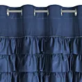 Zasłona welwetowa granatowa zdobiona falbanami 140x250 cm przelotka - SAMI