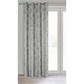 Zasłona popielata z tkaniny szenilowej 135x250 przelotka - ALETA