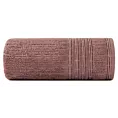 Ręcznik kąpielowy 70x140 cm bawełniany kolor ciemnoróżowy podkreślony bordiurą tkaną w wypukłe paski 500 g/m2 ROME