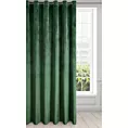 Zasłona ciemnozielona z matowego welwetu 215x250 cm przelotka - MELANIE