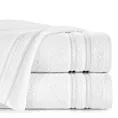 Ręcznik do rąk 30x50 cm bawełniany kolor biały zdobiony paseczkami 500 g/m2 EMINA