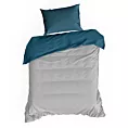 Pościel 140x200 cm bawełniana kolor jasnoszary, turkusowy dwustronna NOVA 3