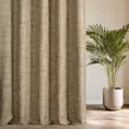 Zasłona szyta na taśmie 5 cm jasnobrązowa z tkaniny o grubym splocie z efektem melanżu