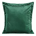 Poszewka na poduszkę 45x45 cm welwetowa ciemnozielona z ozdobnymi brzegami RIA Diva Line