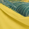 Pościel 220x200 cm bawełniana kolor zielony, żółty zdobiona egzotycznymi liśćmi MELANIA