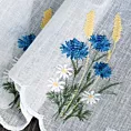 Tkanina firanowa zazdrostka zdobiona haftem polnych drobnych kwiatuszków