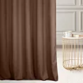 Zasłona szyta na taśmie 5 cm brązowa z miękkiej tkaniny o welurowej strukturze
