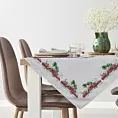 Bieżnik na stół naturalny 85x85 cm SUMMER 4 z nadrukowanym motywem winorośli