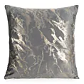 Poszewka na poduszkę 45x45 cm welwetowa, grafitowo złocista zdobiona marmurkowym wzorem DORIS DESIGN 91