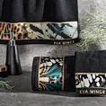 Ręcznik kąpielowy 50X90 cm bawełniany kolor czarny z designerską bordiurą 500 g/m2 EVA 15 Eva Minge