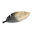 Patera metalowa KELSI czarno-złota w formie liścia z wytłoczeniami