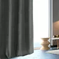 Zasłona grafitowa z matowego welwetu 140x250 cm przelotka - MILO