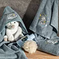 Ręcznik kąpielowy dziecięcy 70x140 cm bawełniany kolor niebieski z aplikacją misia 450 g/m2 BABY 75
