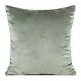 Poszewka na poduszkę 60x60 cm welwetowa kolor oliwkowy o delikatnym połysku z ozdobną lamówką GAJA 2