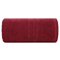 Ręcznik kąpielowy 70x140 cm bawełniany kolor bordowy z bordiurą w paski podkreślone błyszczącą nicią 500 g/m2 GALA