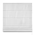 Roleta rzymska SAFARI 1 biała z miękkiej welwetowej tkaniny z połyskiem i poziomym prążkiem