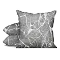 Poszewka szyta popielata z gładkiej tkaniny żakardowej z efektem marmuru