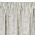 Zasłona biało, złota ze wzorem liści, zaciemniająca 140x300 cm taśma - MARIGOLD