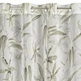 Zasłona naturalno, oliwkowa zdobiona nadrukiem kwiatów z etaminy 140x250 cm przelotka - PATI