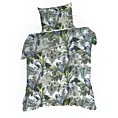 Pościel 140x200 cm bawełniana kolor zielony, biały z wzorem egzotycznych liści DAVOS