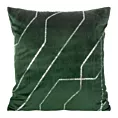 Poszewka na poduszkę 45x45 cm welwetowa ciemnozielona ze srebrnym nadrukiem BLINK 37